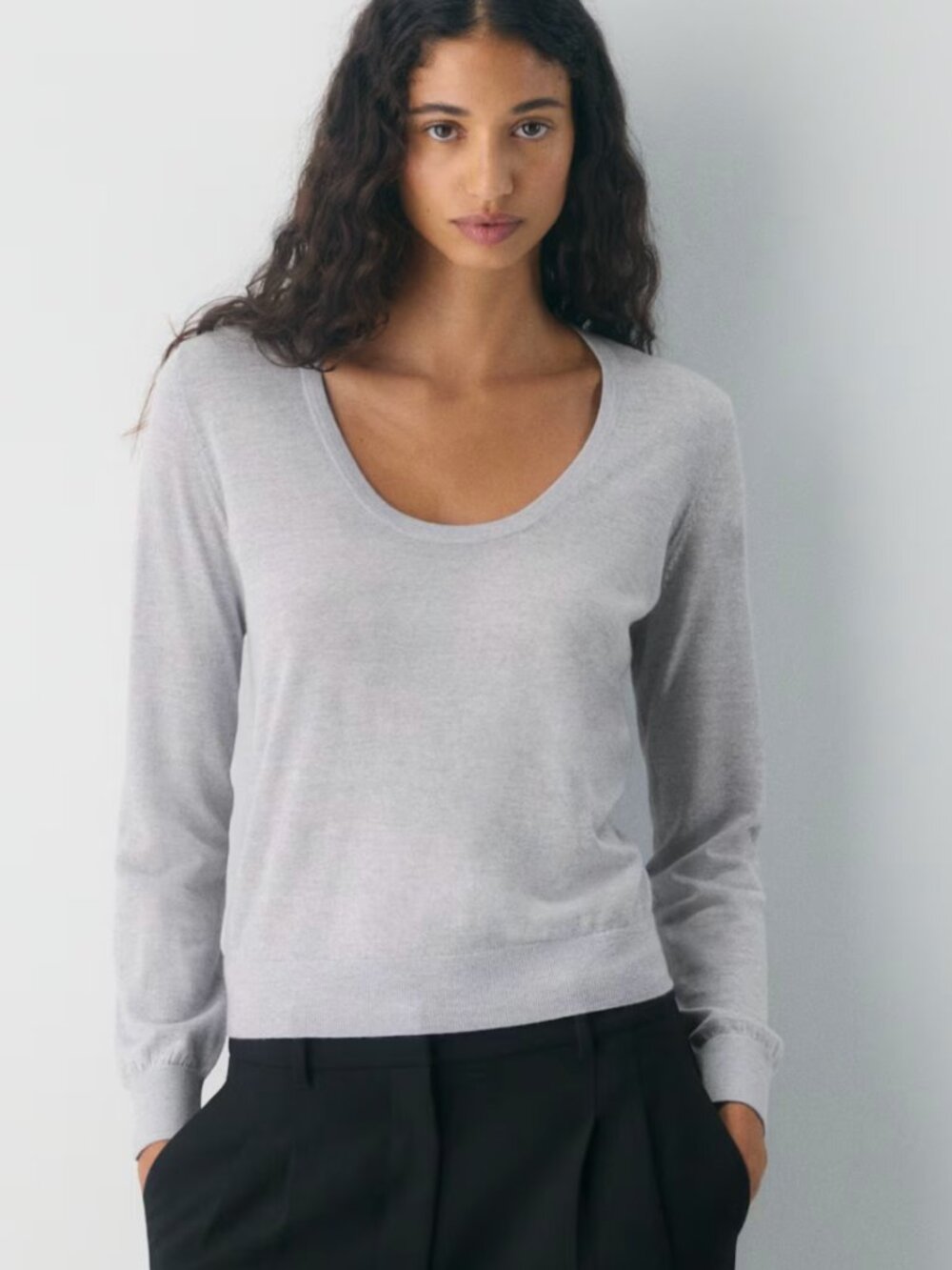 Aritzia Fine Merino Wool Scoopneck Sweater